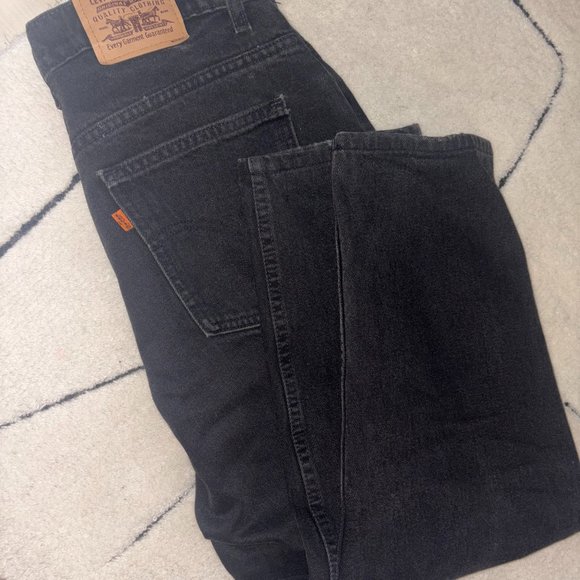 Vintage Levi’s Faded Black Orange Tab Mom Jeans W 14 - Picture 8 of 9